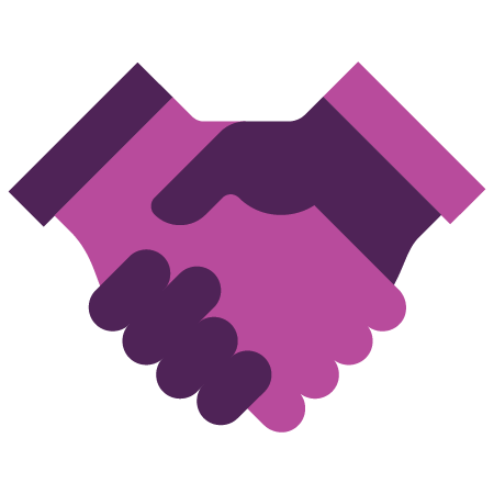 Handshake icon purple